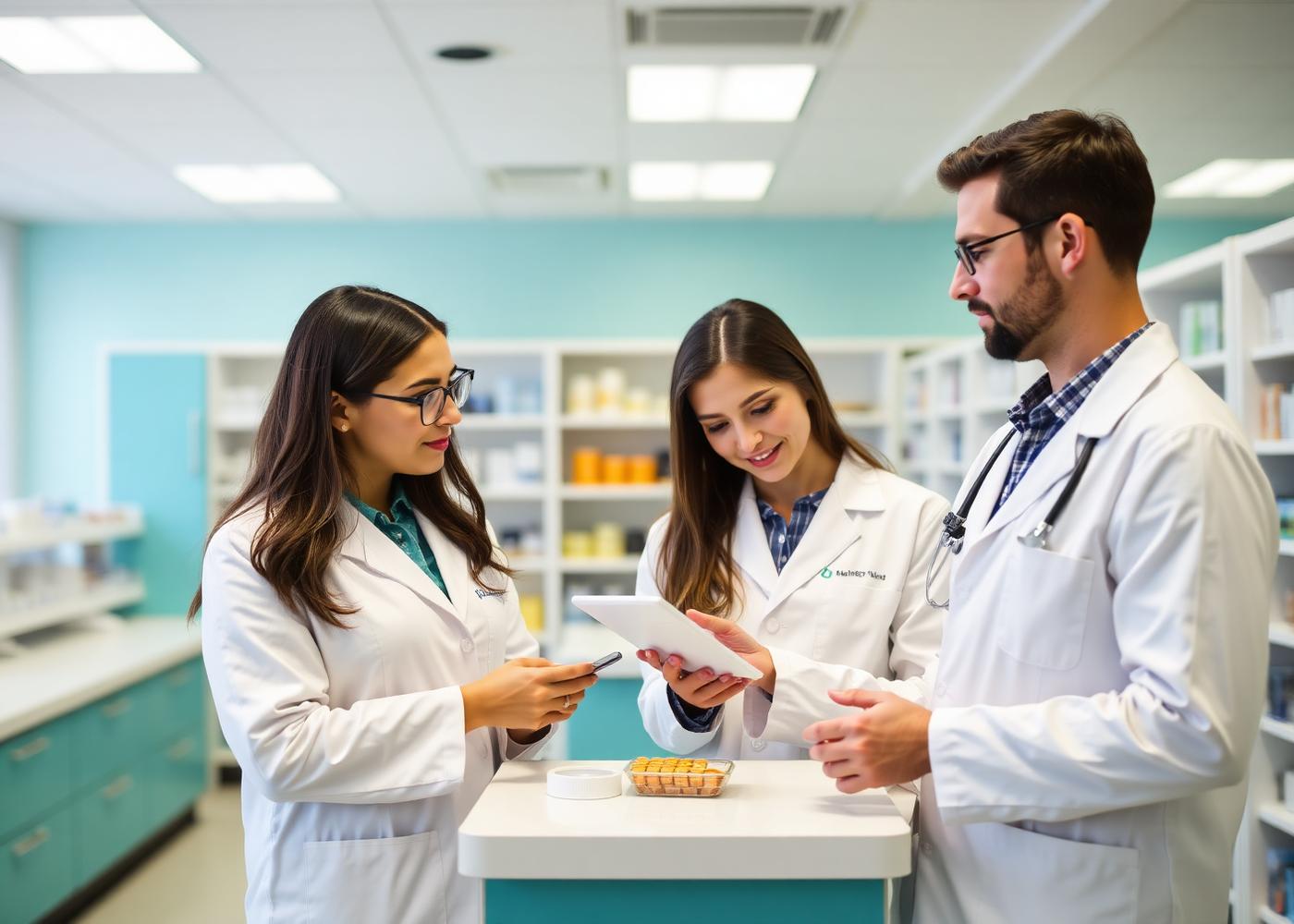 MedSync pharmacists reviewing a patient's medication list together